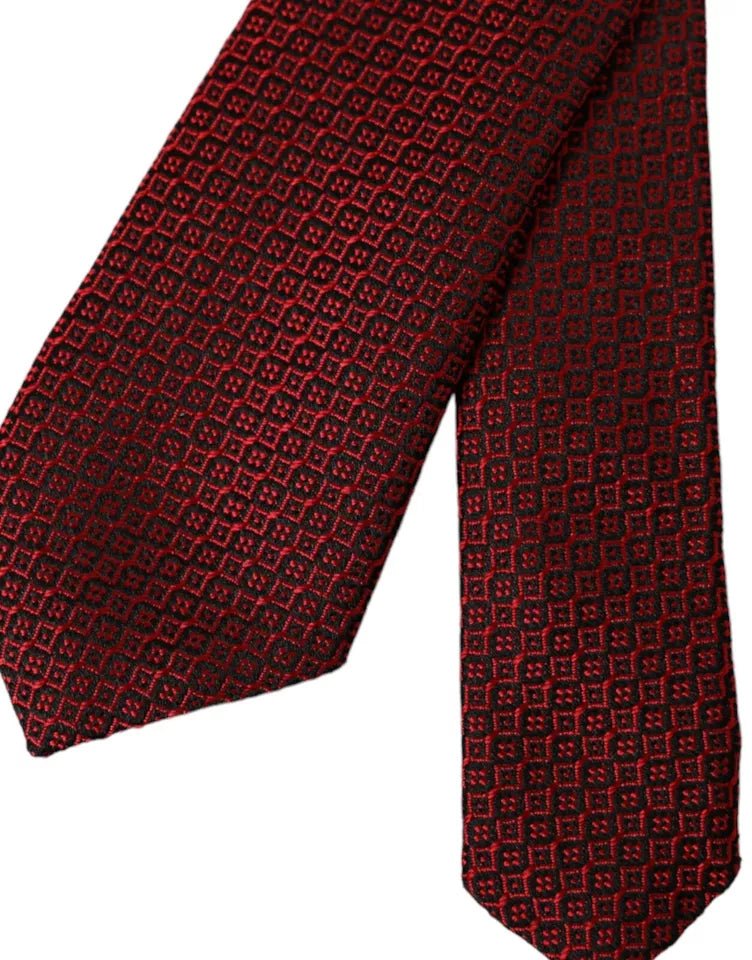 Cravate ajustable pour homme Dolce & Gabbana en 100 % soie à motifs rouges