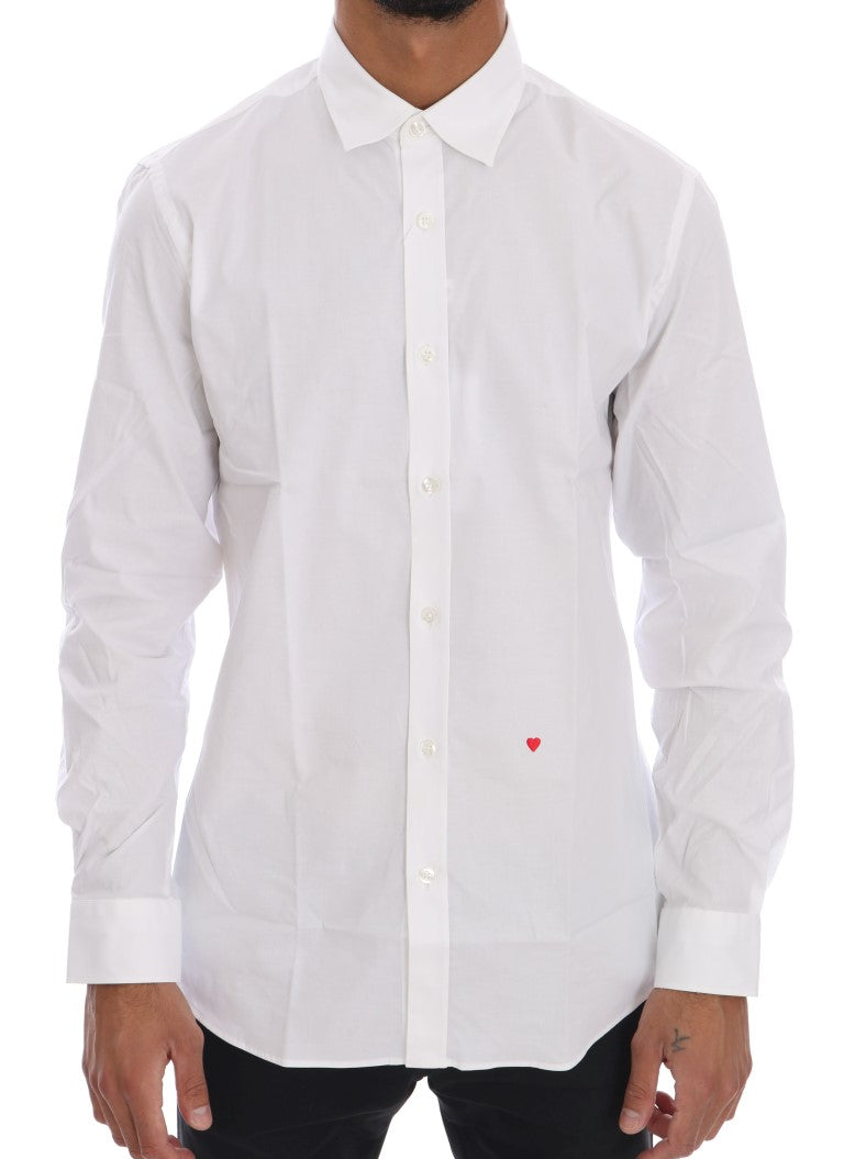 Moschino Slim Fit Hemd aus weißer Stretch-Baumwolle