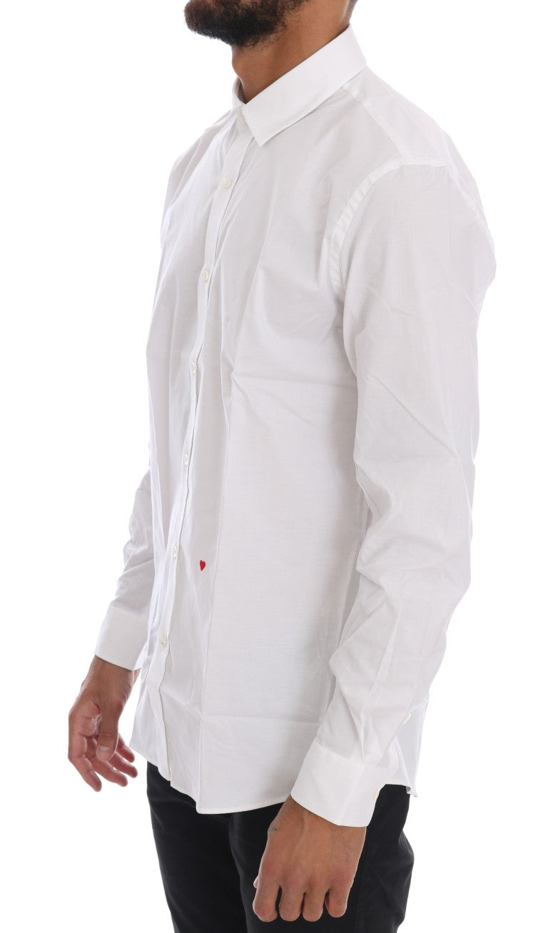 Moschino Slim Fit Hemd aus weißer Stretch-Baumwolle
