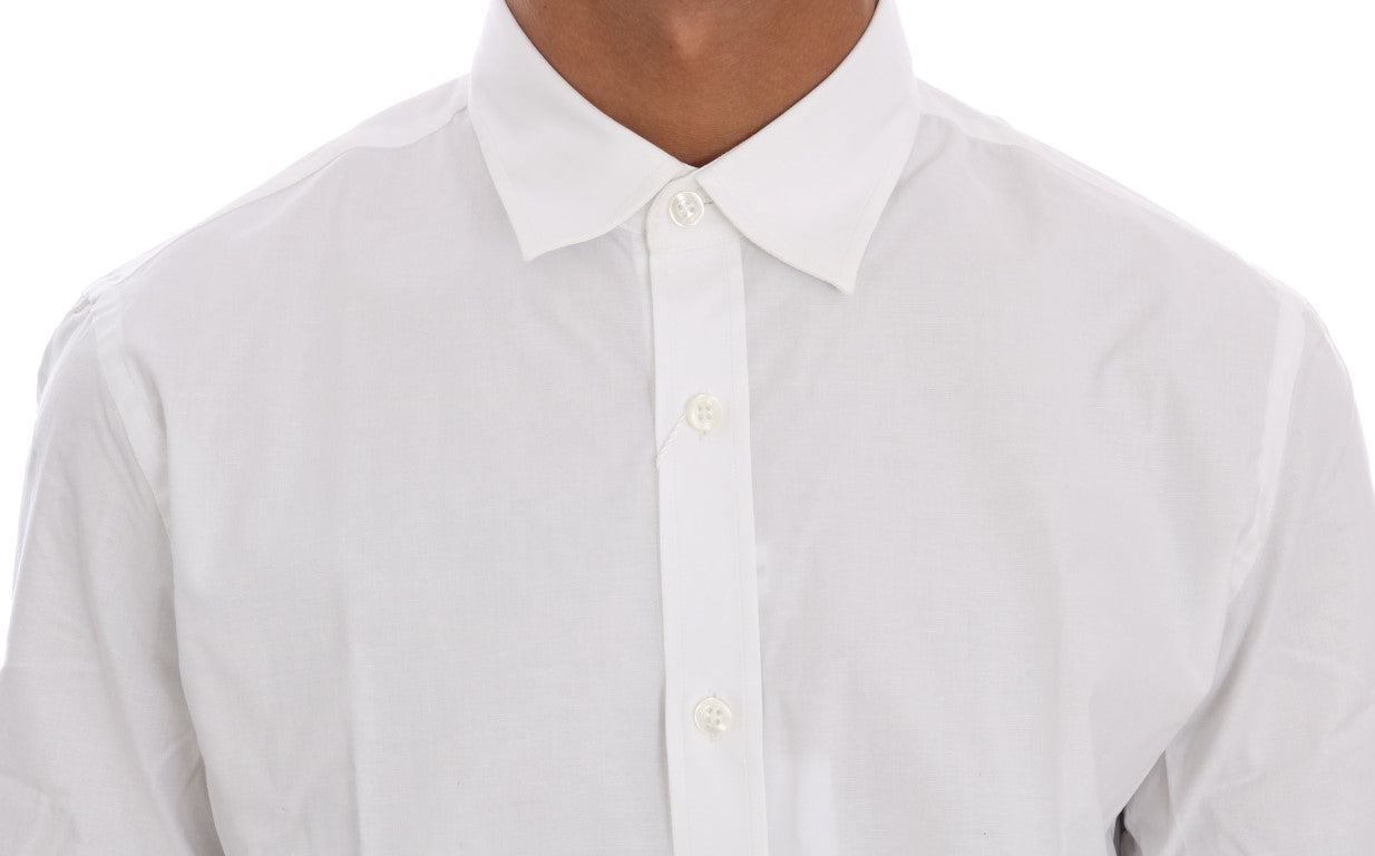 Moschino Slim Fit Hemd aus weißer Stretch-Baumwolle