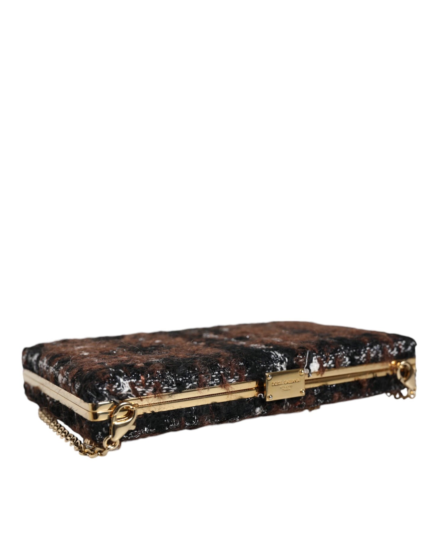 Dolce & Gabbana Pochette de soirée en tweed multicolore à fleurs Sac à bandoulière