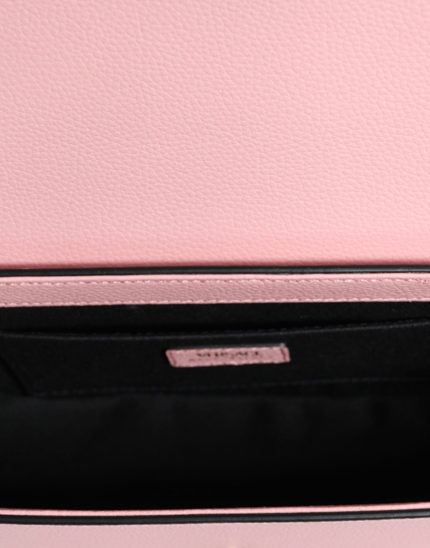 Sac bandoulière Versace en cuir de veau grainé rose avec logo