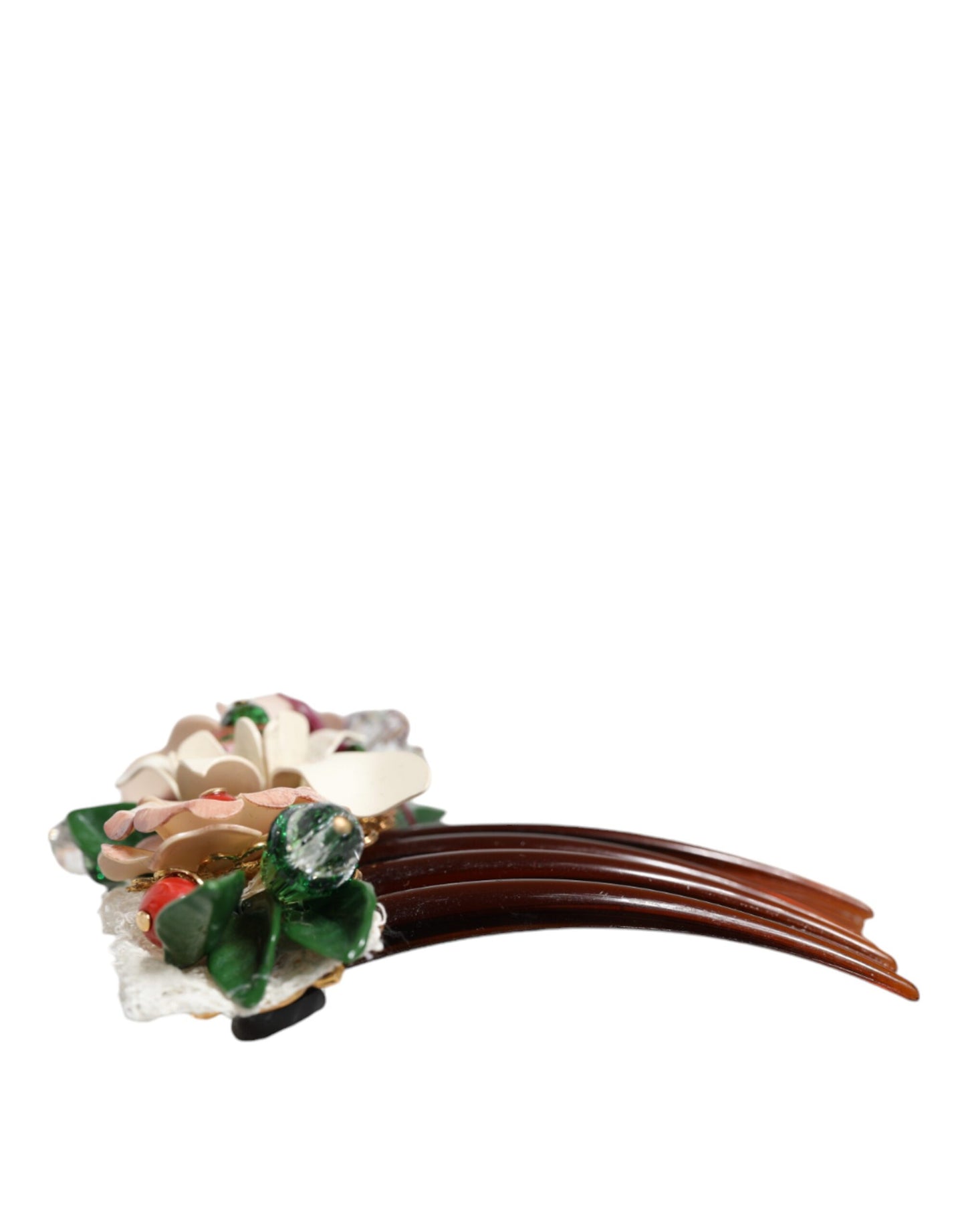Peigne à cheveux Dolce & Gabbana marron en plastique et cristal pour femme