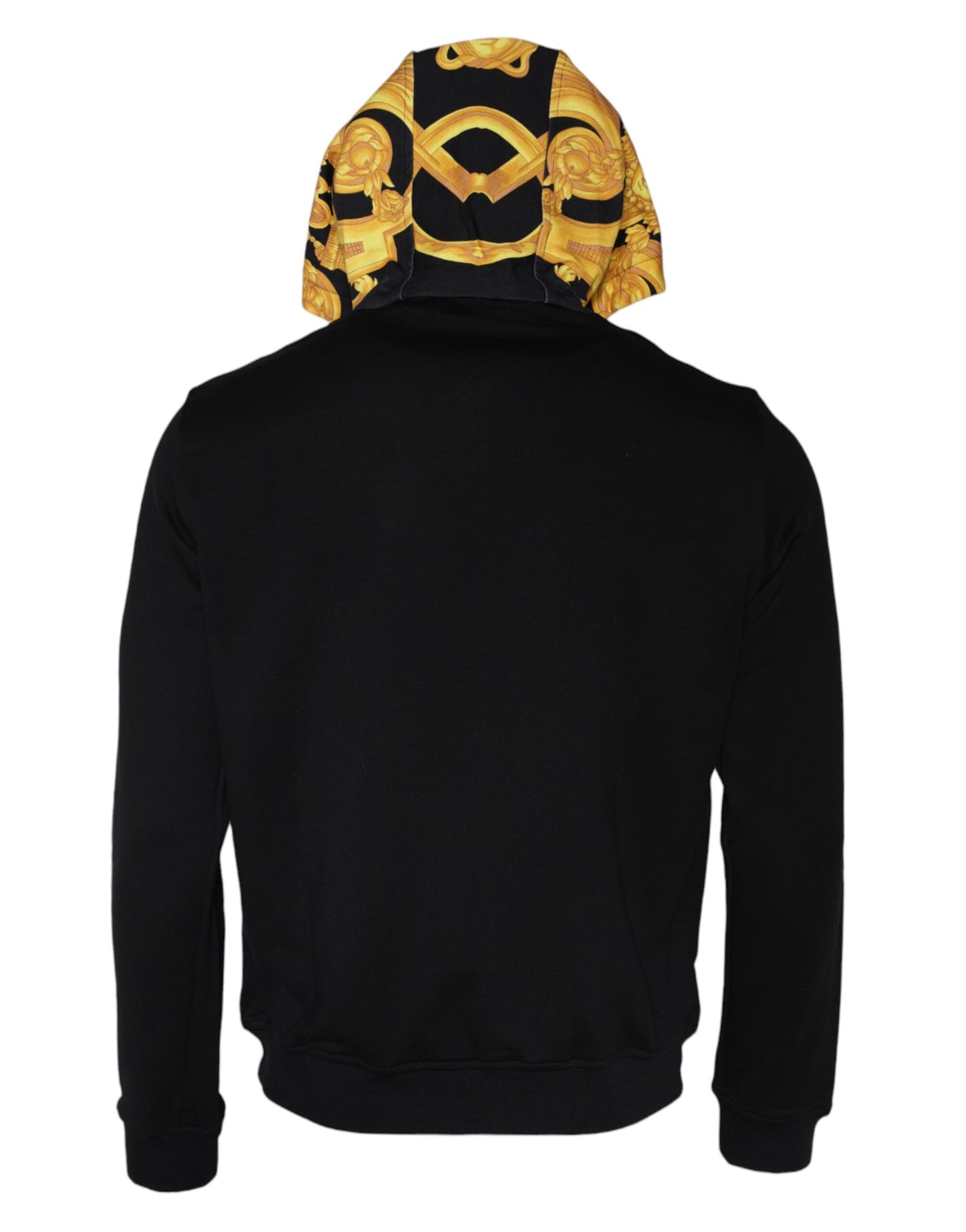 Versace – Kapuzenpullover aus Baumwolle mit durchgehendem Reißverschluss und Medusa-Print in Schwarz