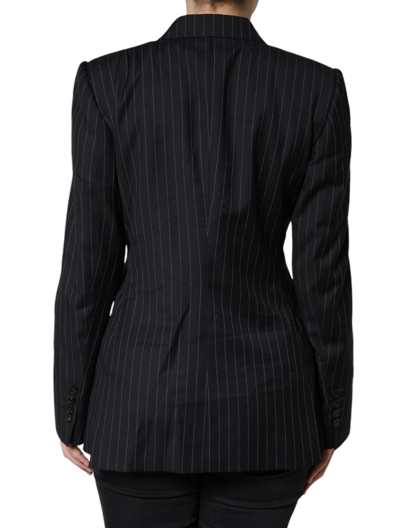 Dolce & Gabbana Manteau croisé à rayures noires