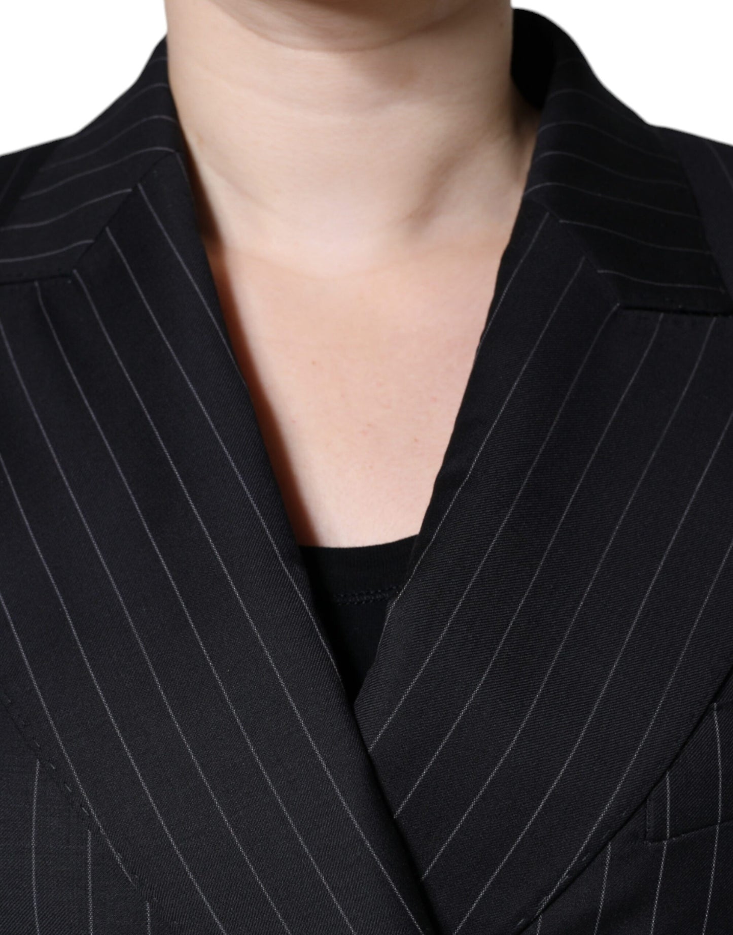 Dolce & Gabbana Manteau croisé à rayures noires