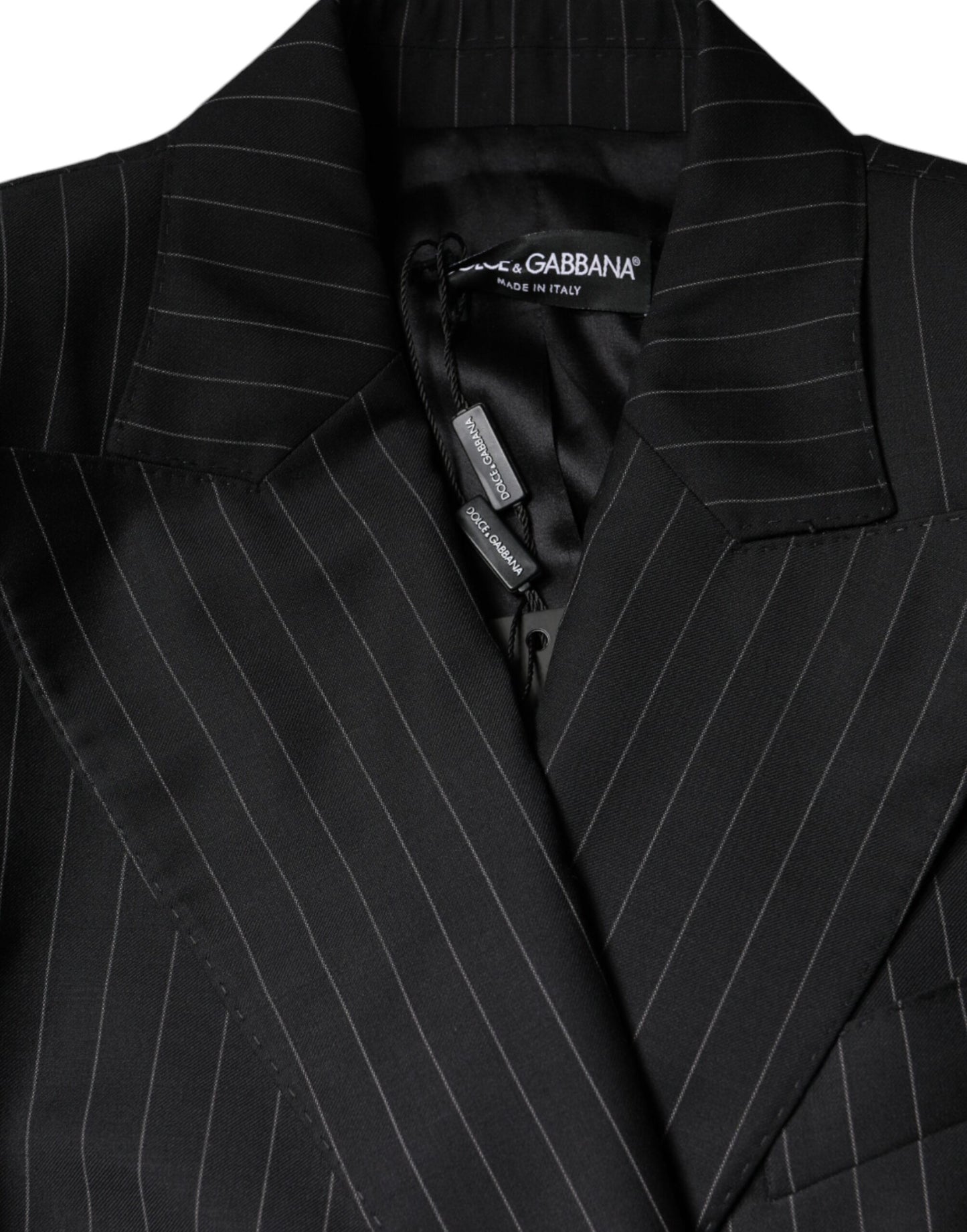 Dolce & Gabbana Manteau croisé à rayures noires