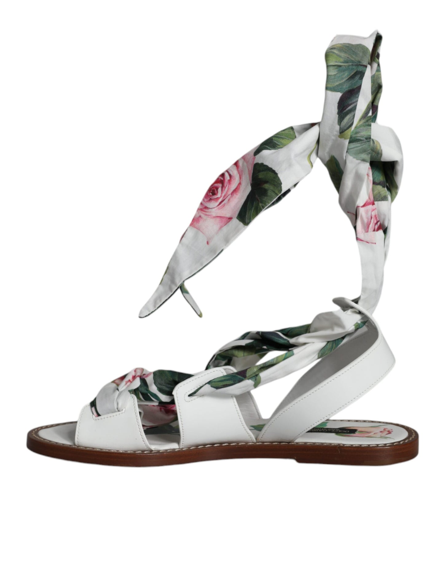 Sandales à bride cheville à imprimé floral multicolore Dolce & Gabbana