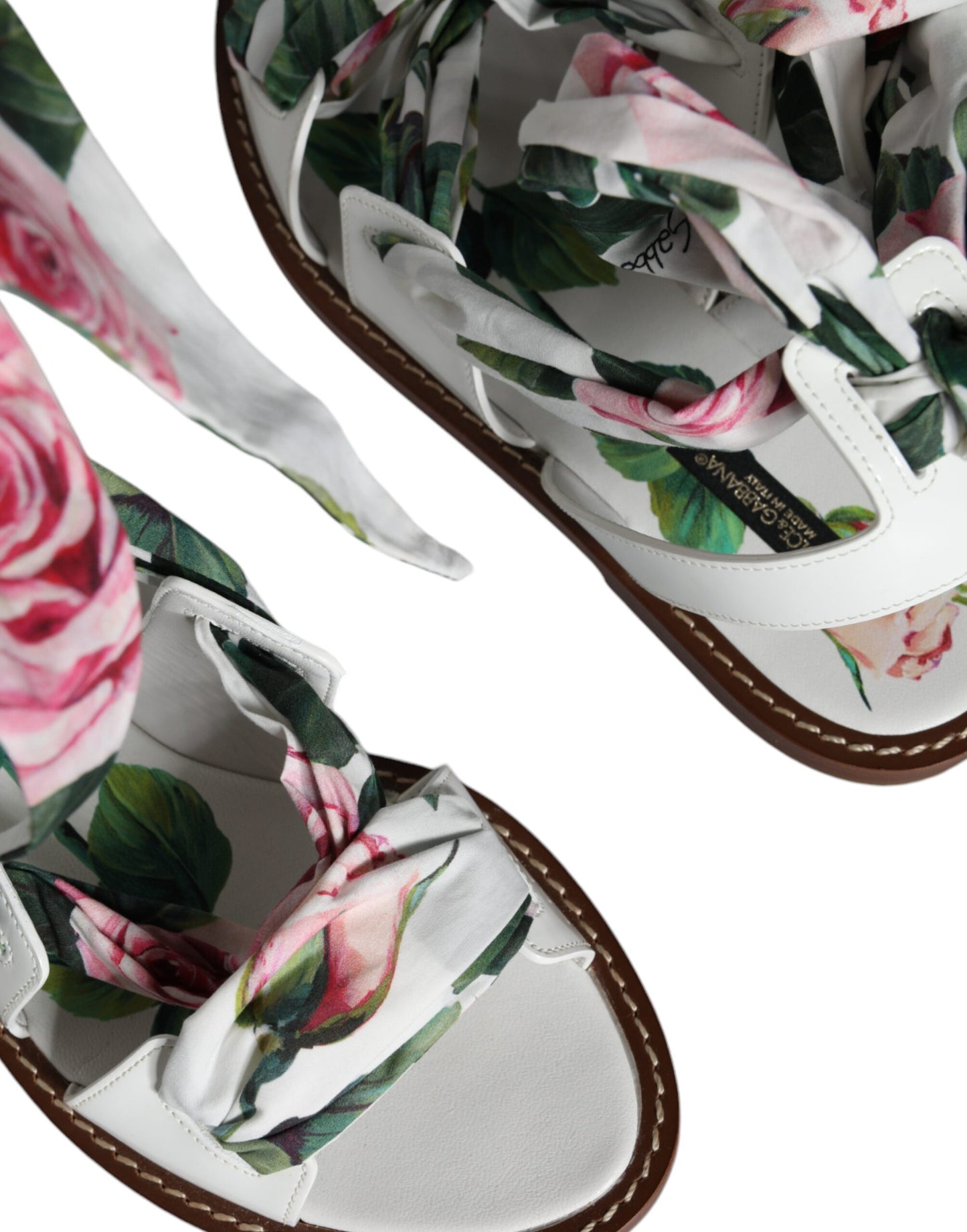 Sandales à bride cheville à imprimé floral multicolore Dolce & Gabbana
