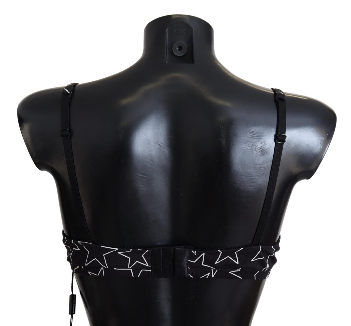 Soutien-gorge sans armatures en coton noir Dolce & Gabbana Millennials Star