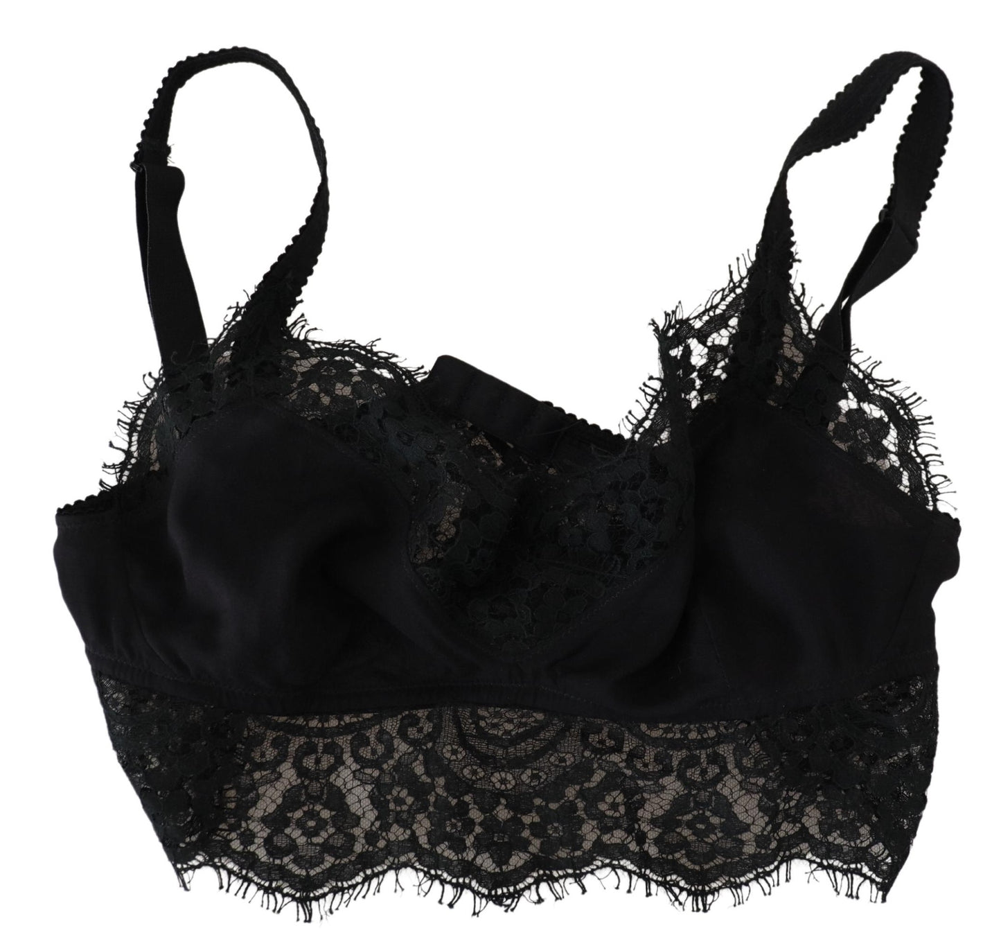 Sous-vêtements bralette extensible en dentelle florale noire Dolce & Gabbana