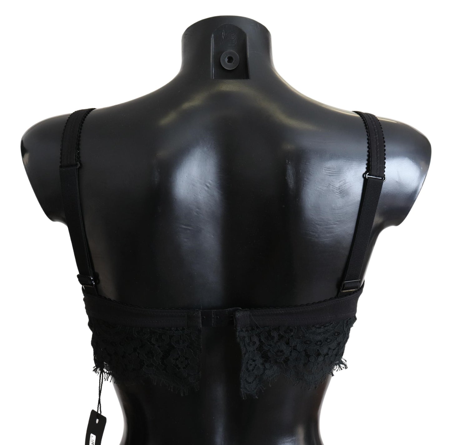 Sous-vêtements bralette extensible en dentelle florale noire Dolce & Gabbana