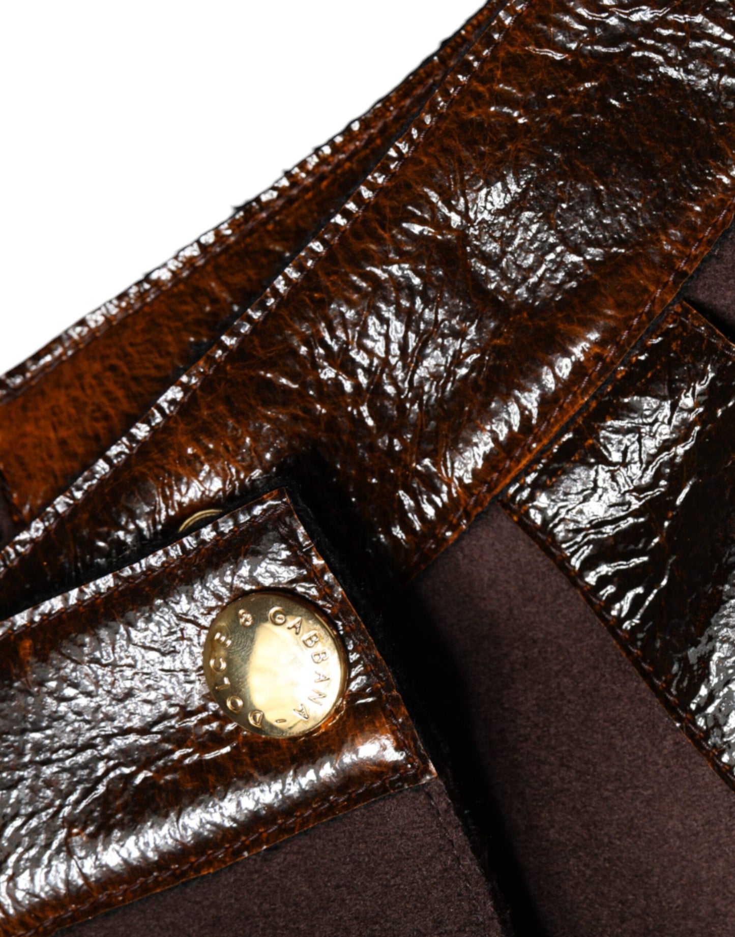Mini-jupe trapèze taille moyenne en laine vierge marron Dolce & Gabbana