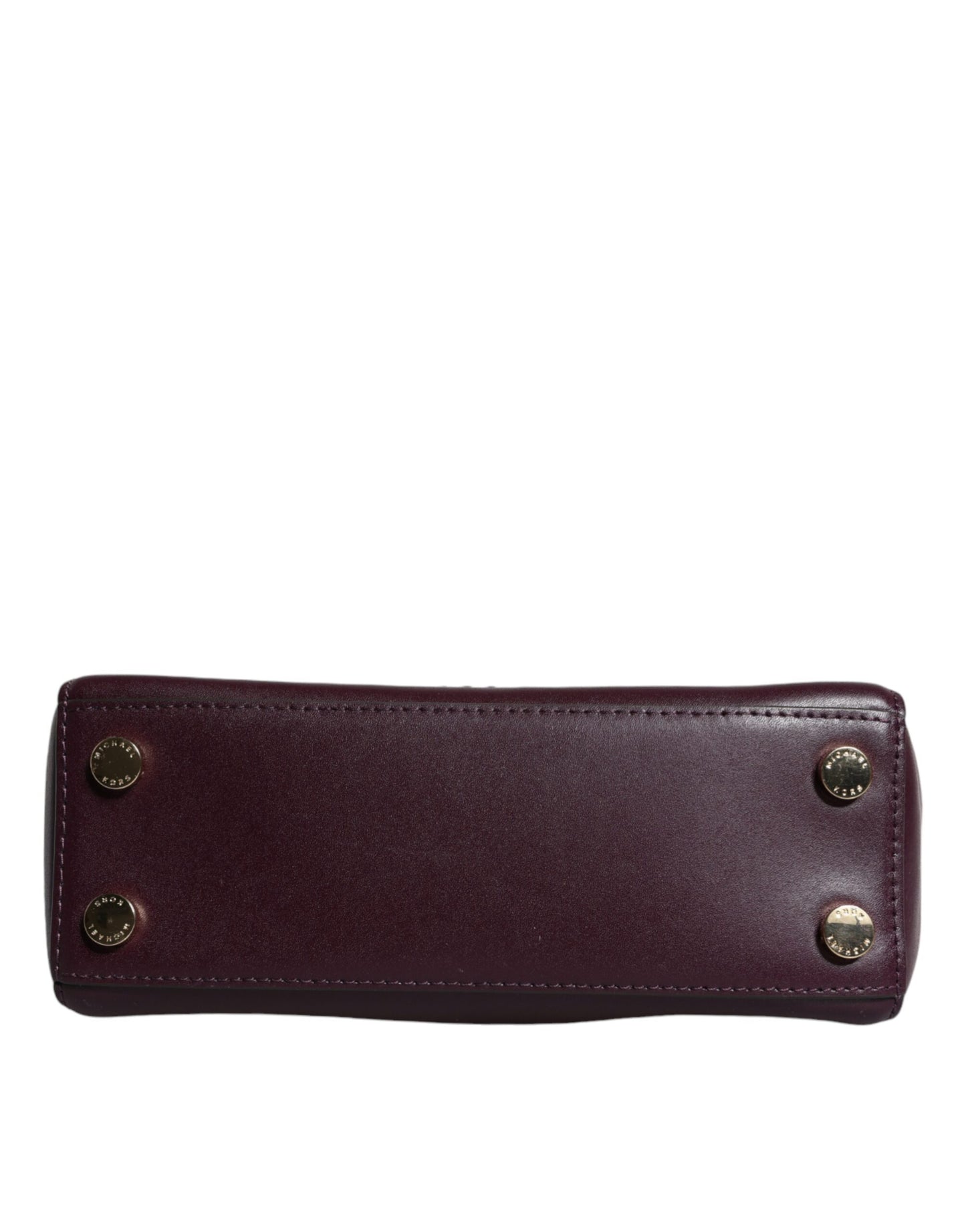 Sac à bandoulière MINDY en cuir violet avec plaque logo Michael Kors