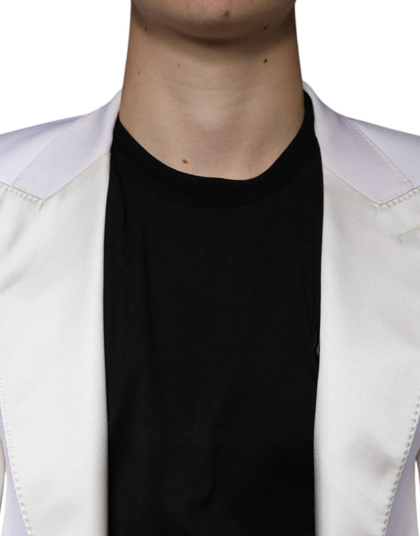 Blazer simple boutonnage en laine blanc cassé Dolce & Gabbana