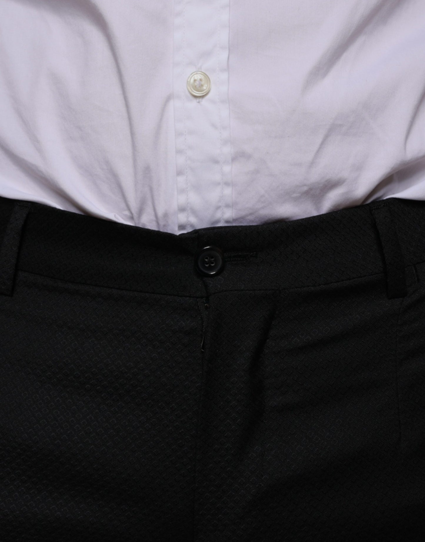 Pantalon habillé skinny en laine noire Dolce & Gabbana