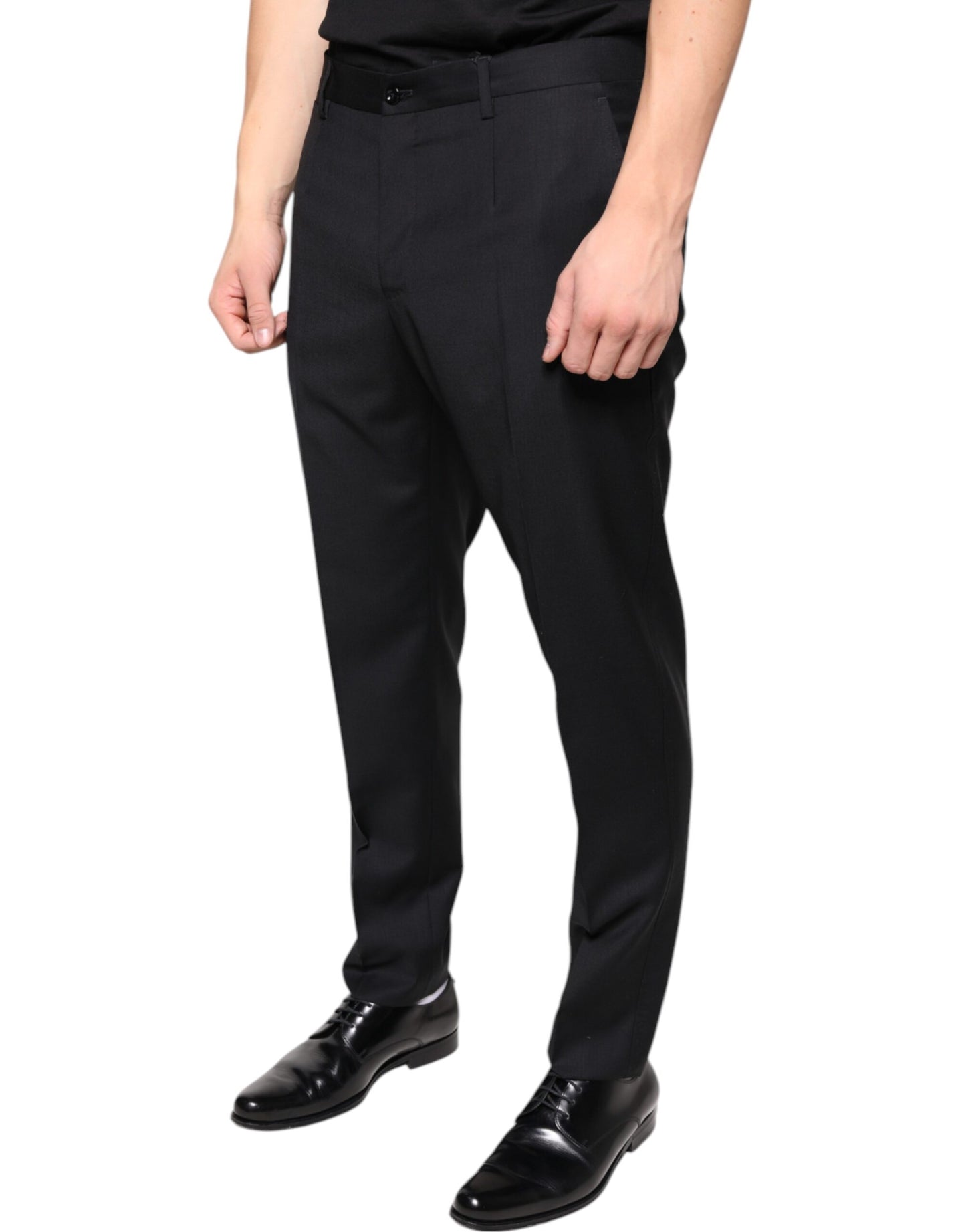 Pantalon skinny en laine noire Dolce & Gabbana pour homme
