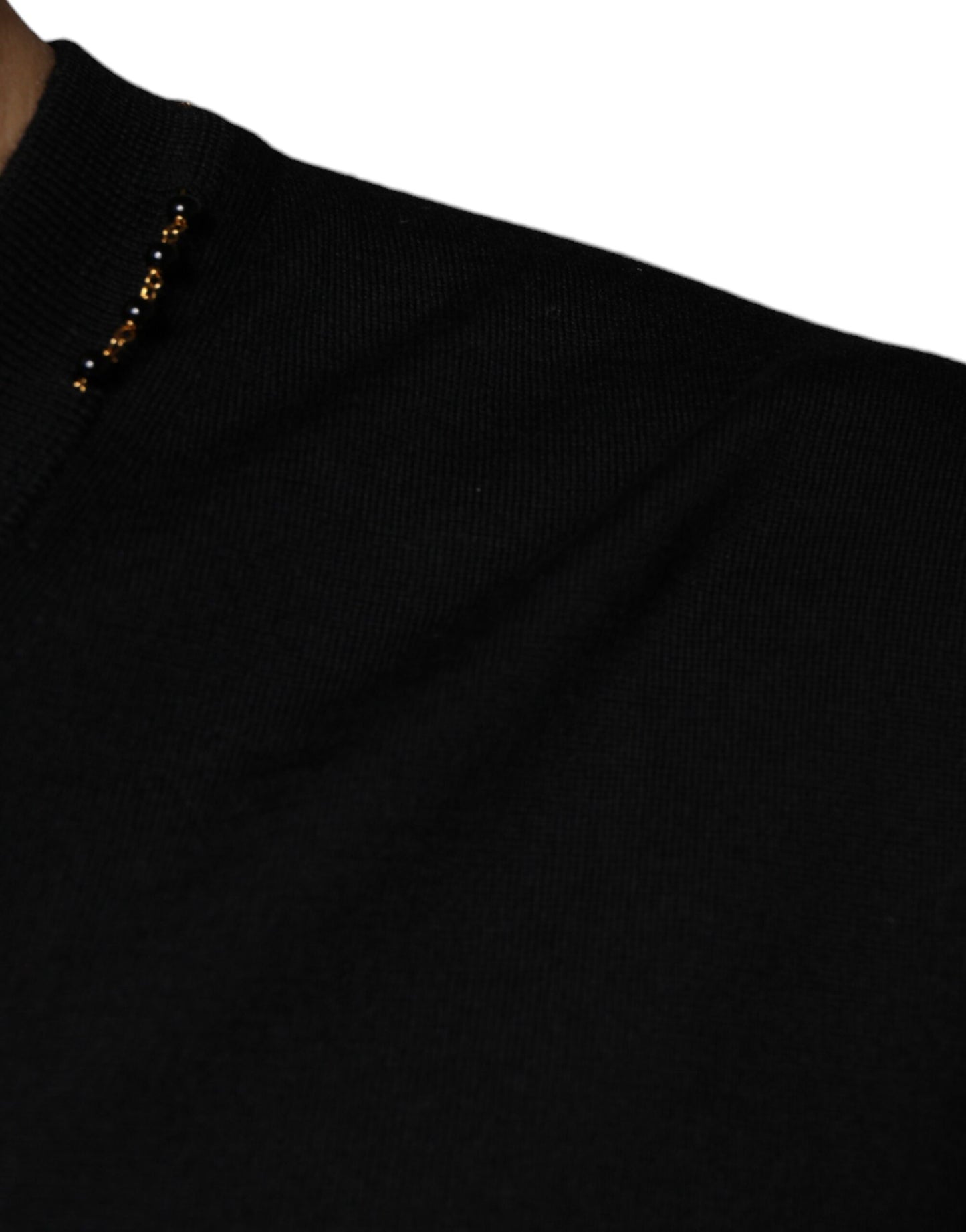 Pull col V noir à ornements Dolce & Gabbana