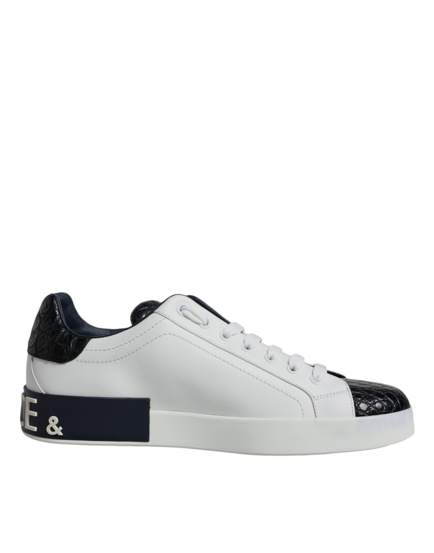 Baskets Portofino en cuir blanc avec logo Dolce & Gabbana