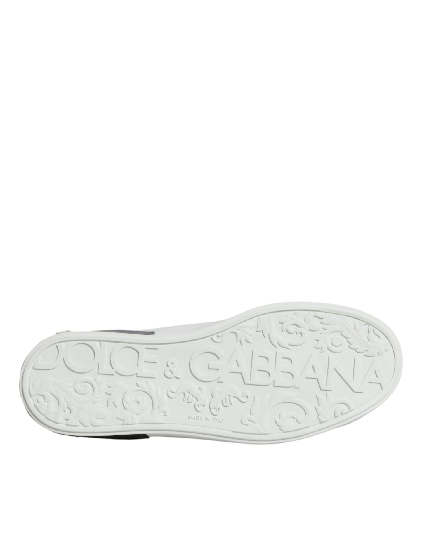 Baskets Portofino en cuir blanc avec logo Dolce & Gabbana