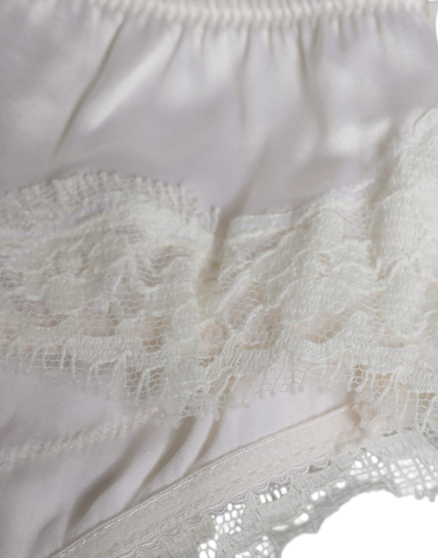 Soutien-gorge balconnet en soie stretch blanche Dolce & Gabbana
