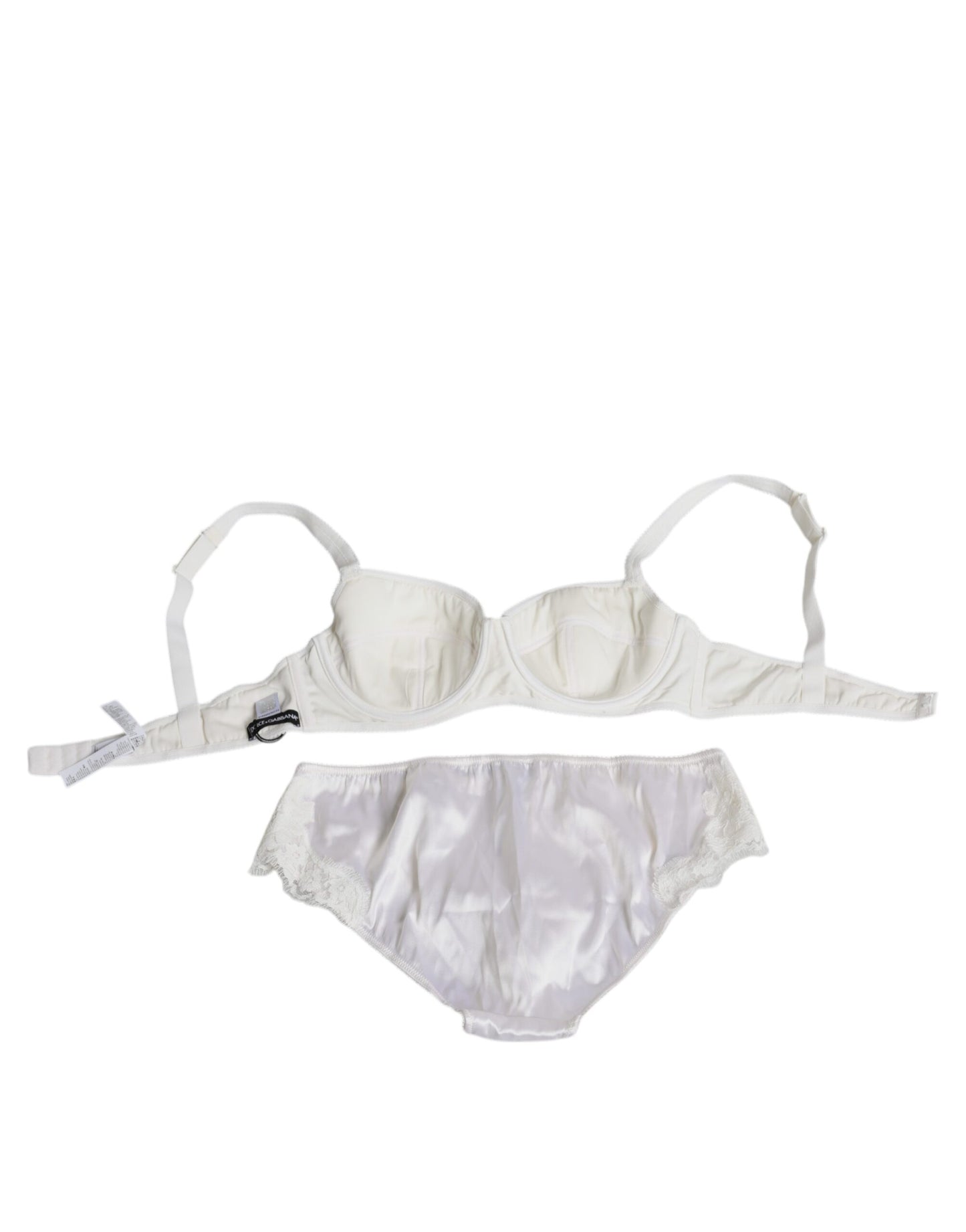 Soutien-gorge balconnet en soie stretch blanche Dolce & Gabbana