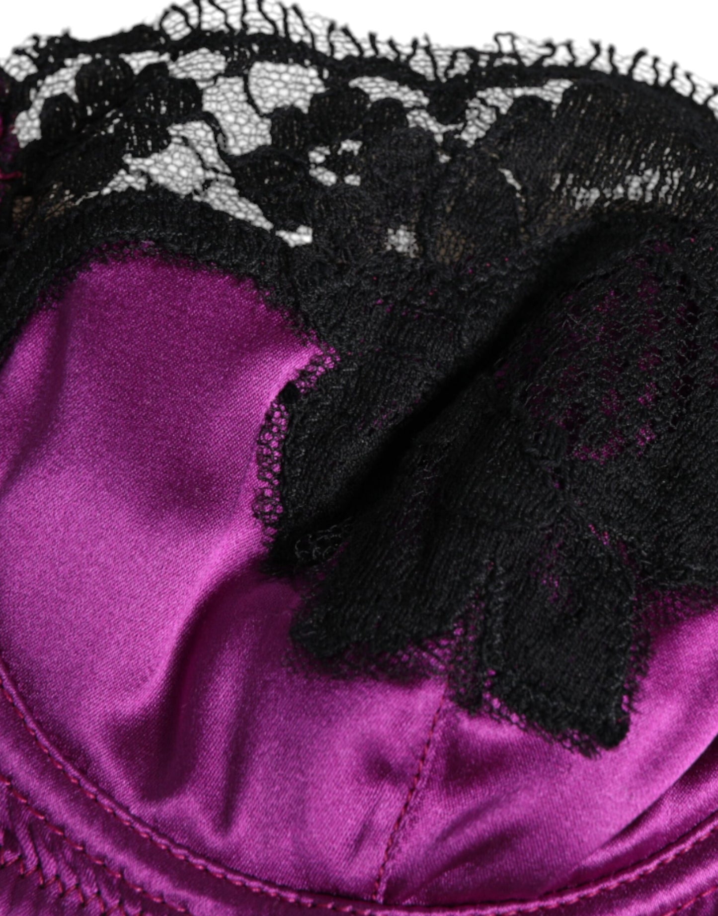 Soutien-gorge balconnet à armatures en soie violette Dolce & Gabbana