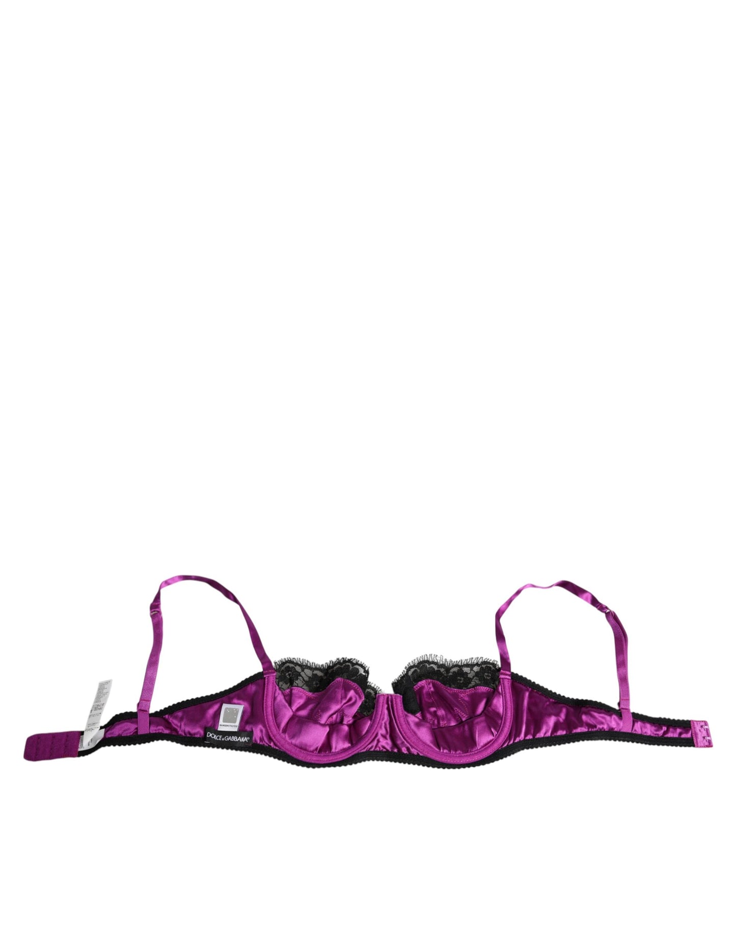 Soutien-gorge balconnet à armatures en soie violette Dolce & Gabbana