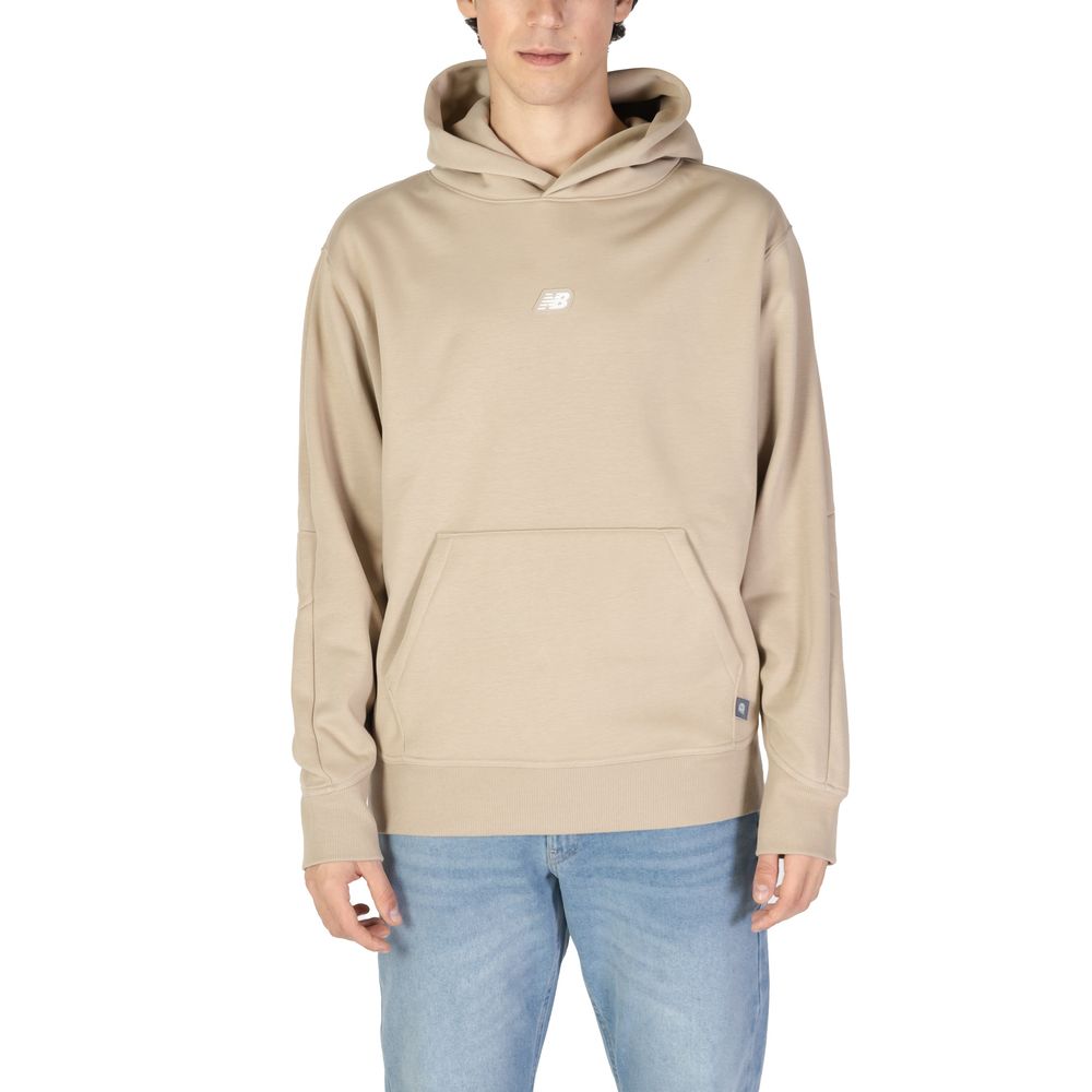Sweat à capuche beige en polyester recyclé New Balance