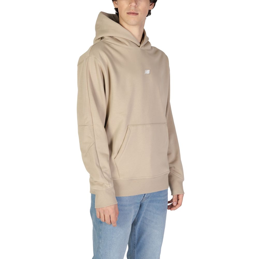Sweat à capuche beige en polyester recyclé New Balance