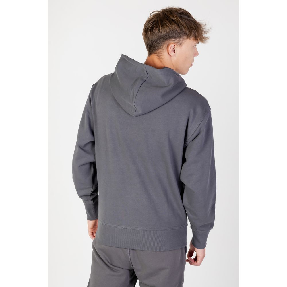 Hugo Boss – Grauer Kapuzenpullover aus Baumwolle
