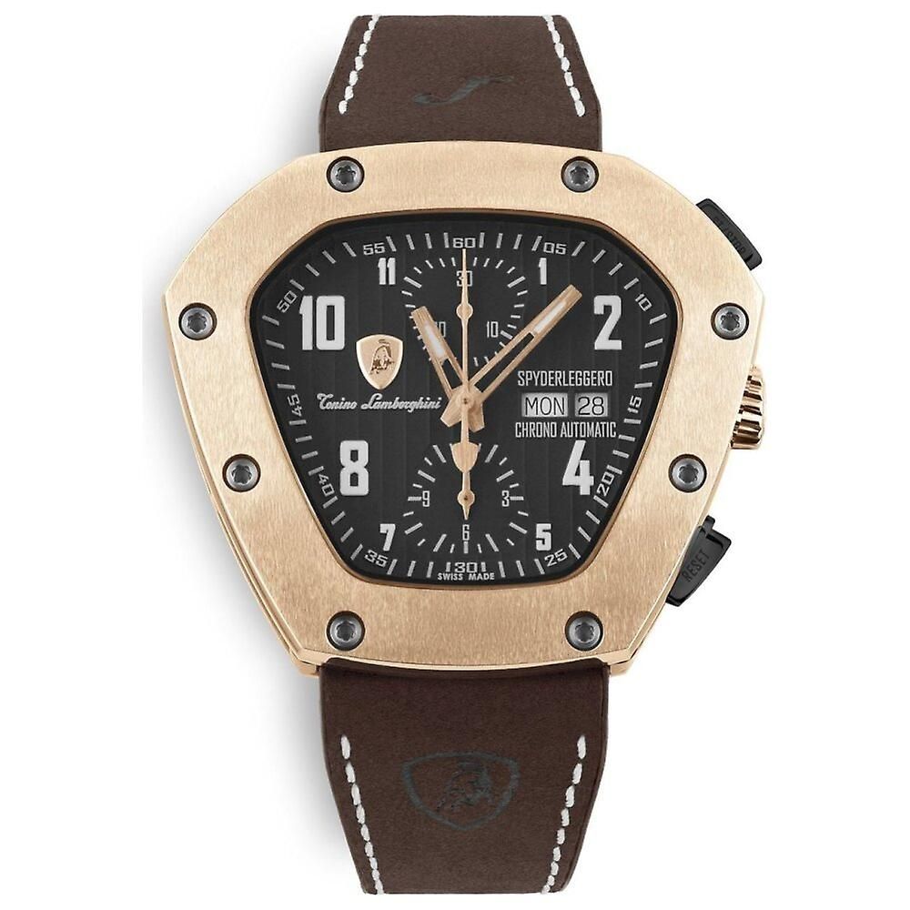 Lamborghini – Schwarze Lederuhr