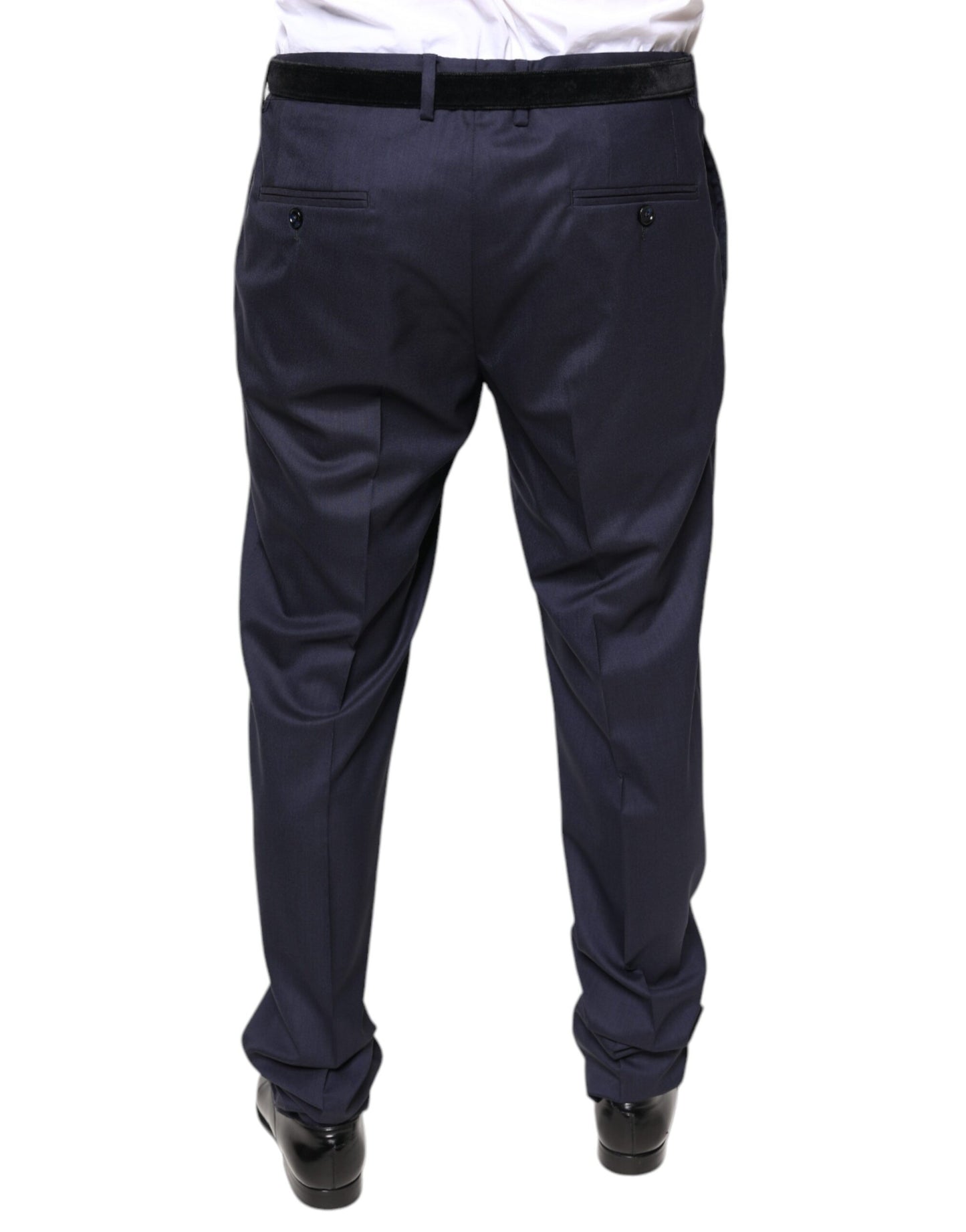 Pantalon habillé skinny en laine bleue Dolce & Gabbana