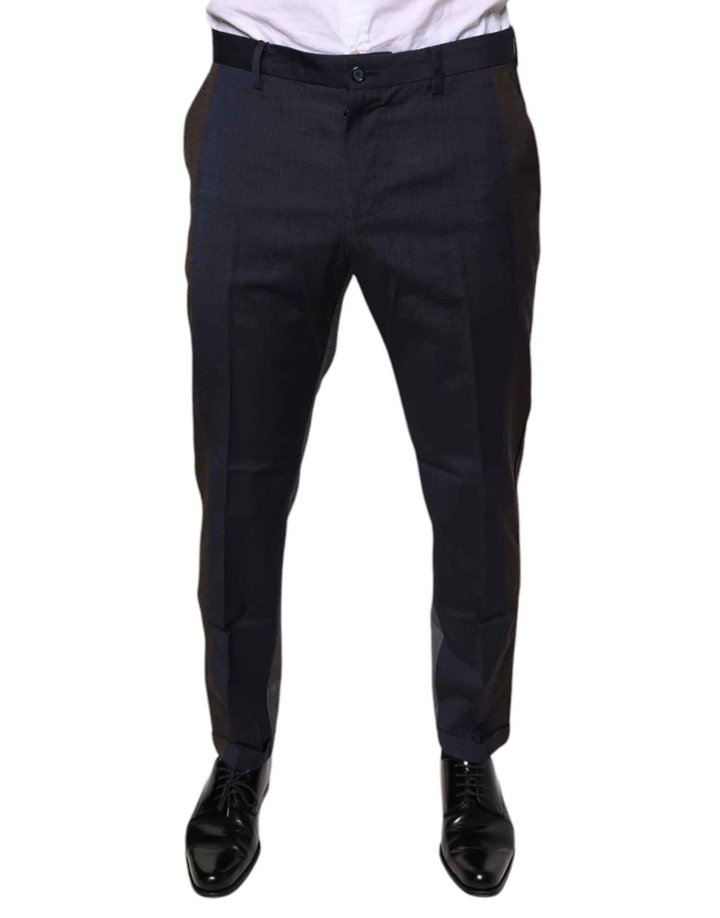 Pantalon habillé en coton et laine noir Dolce & Gabbana