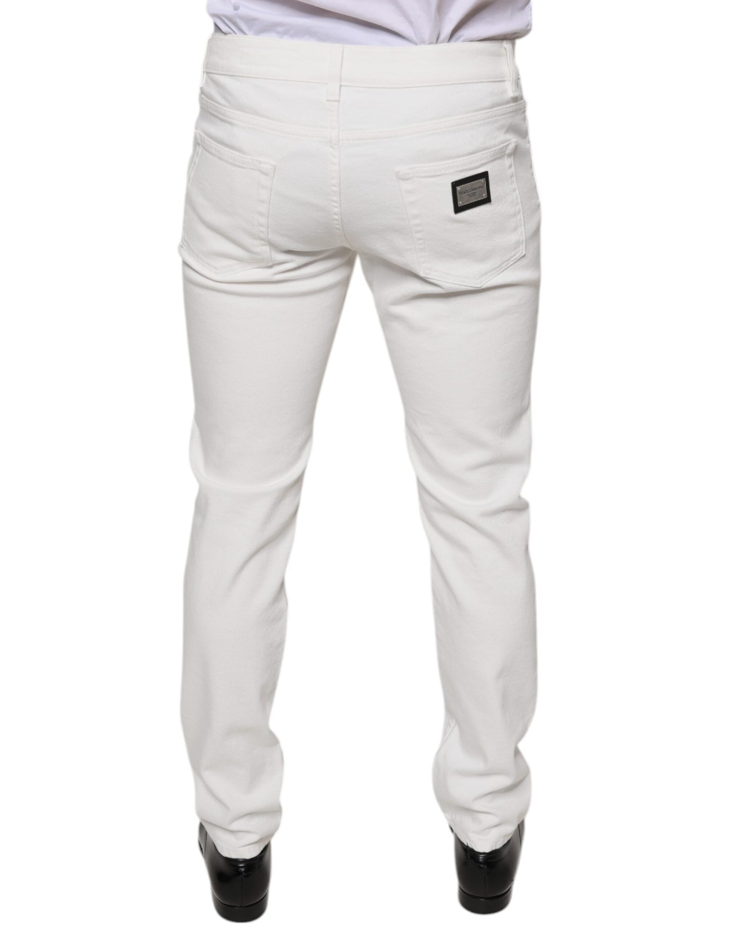 Jean skinny slim en coton blanc Dolce & Gabbana pour homme