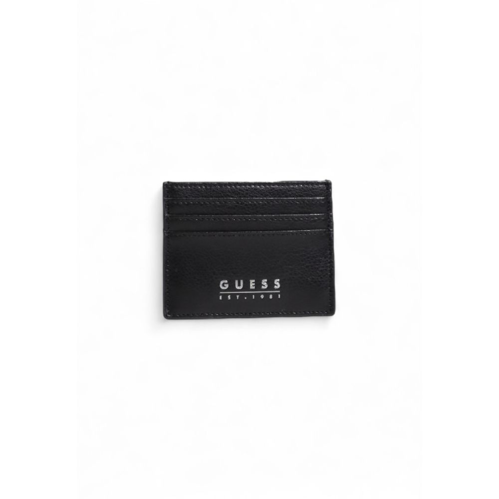 Guess – Kartenetui aus schwarzem Leder
