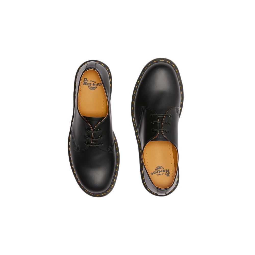 Dr. Martens Schwarze Lederplattform