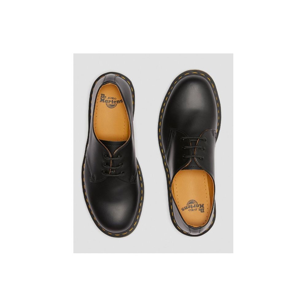 Dr. Martens Schwarze Lederplattform