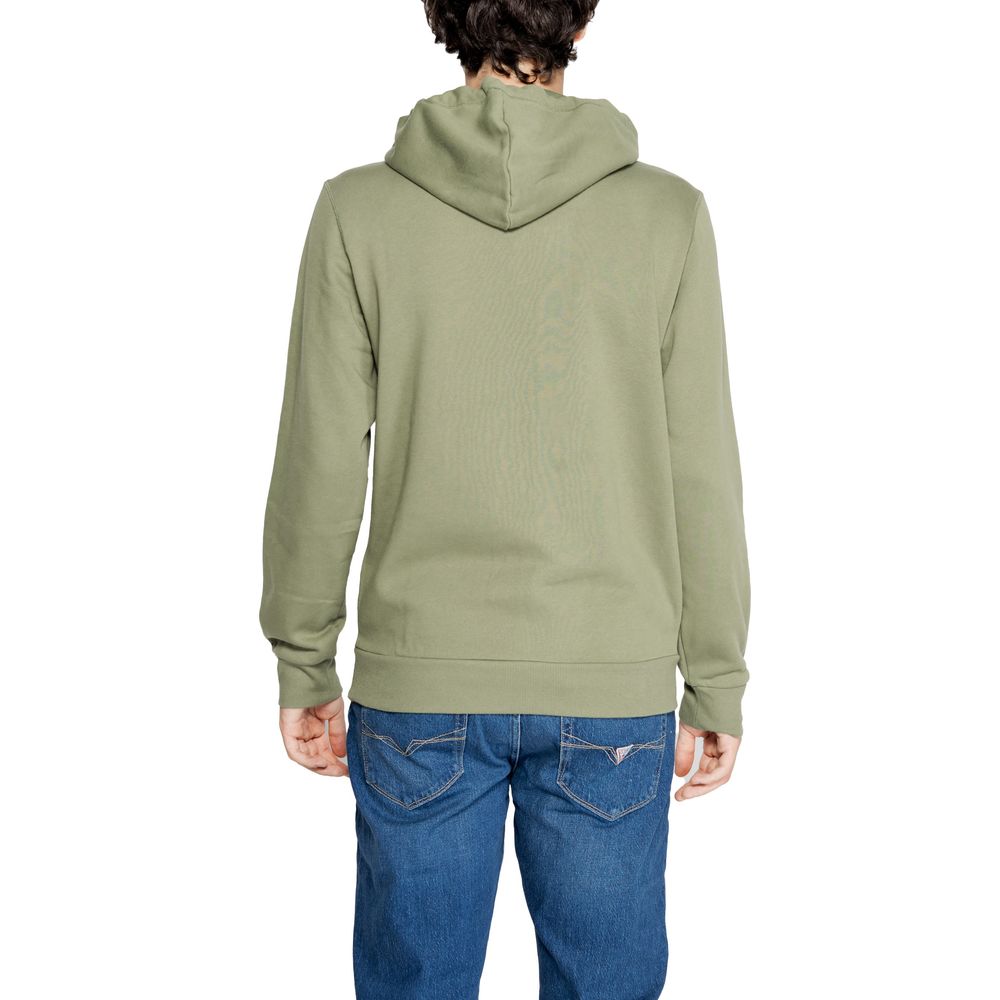 Sweat à capuche en coton vert Emporio Armani Underwear