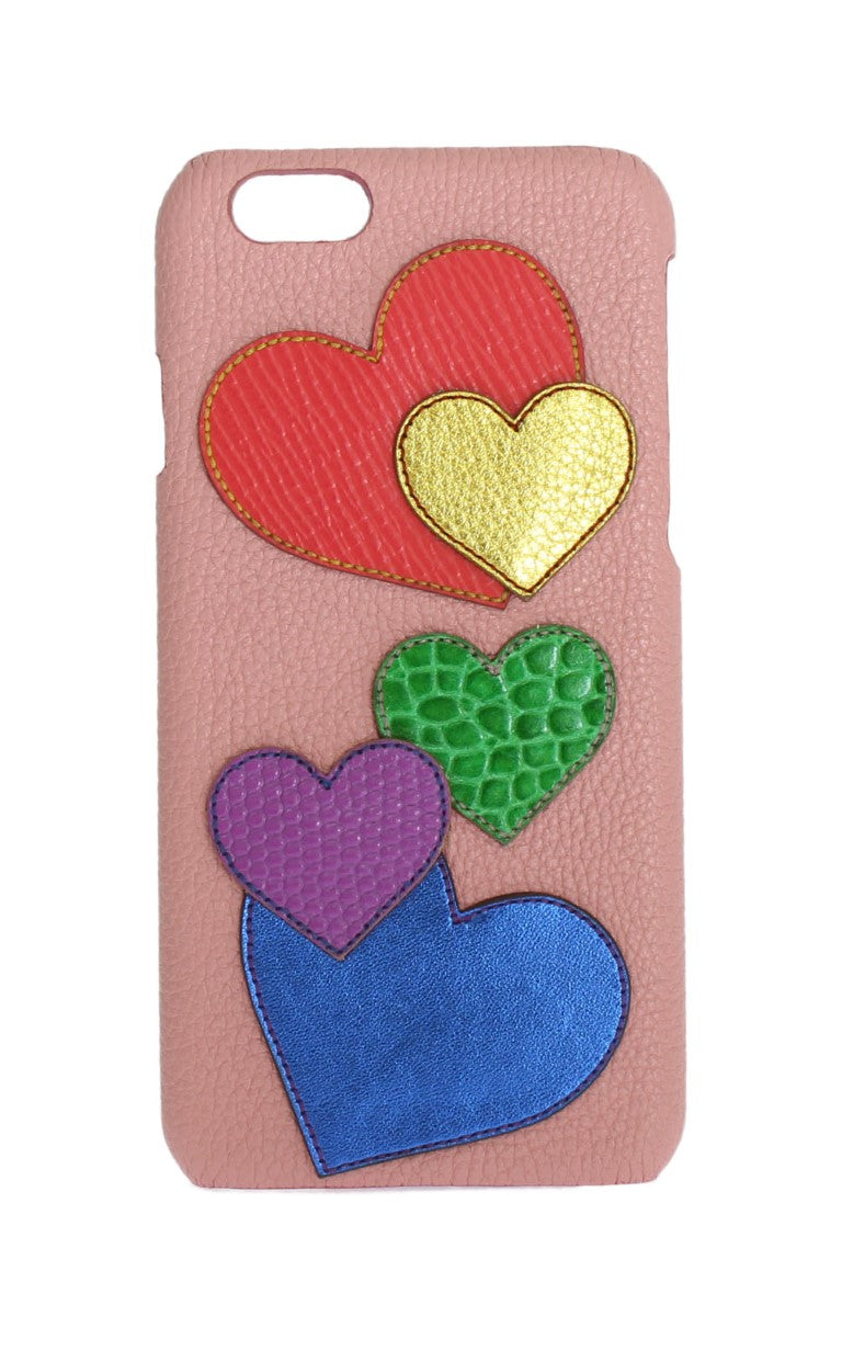 Coque de téléphone en cuir rose motif cœur Dolce & Gabbana