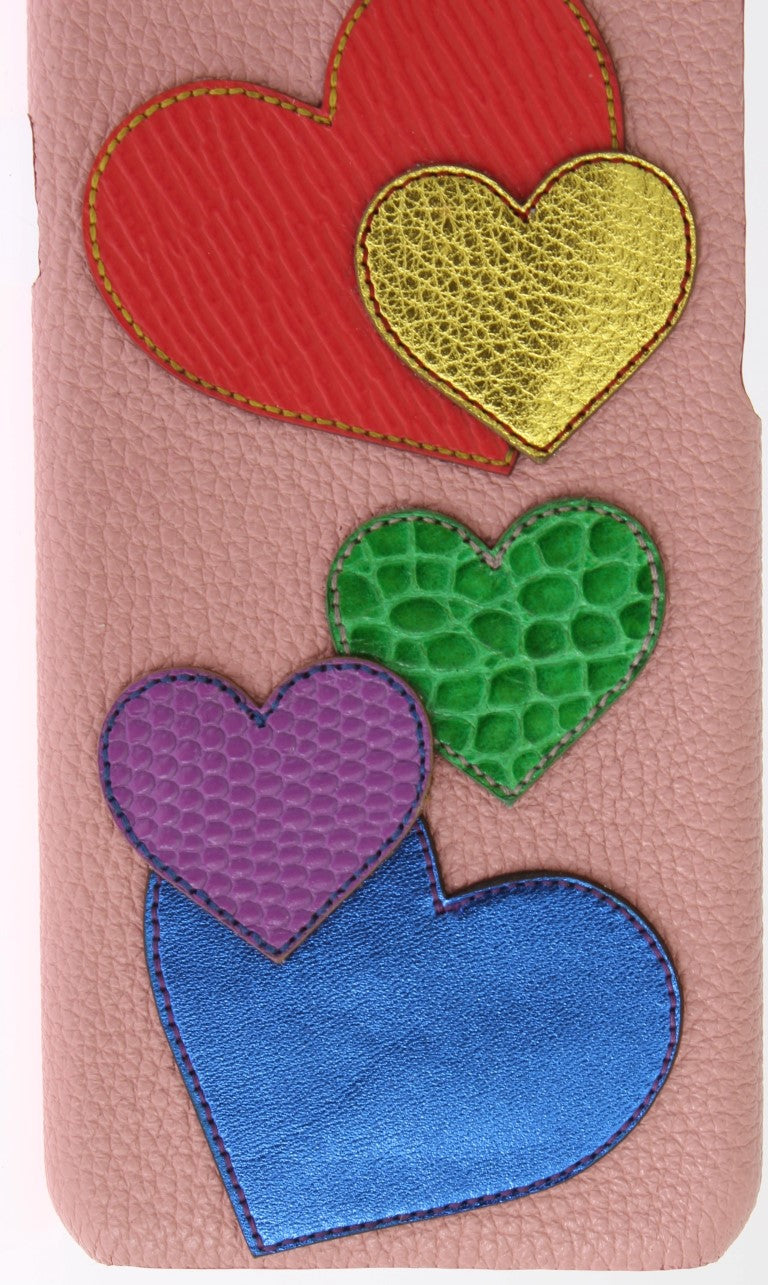 Coque de téléphone en cuir rose motif cœur Dolce & Gabbana
