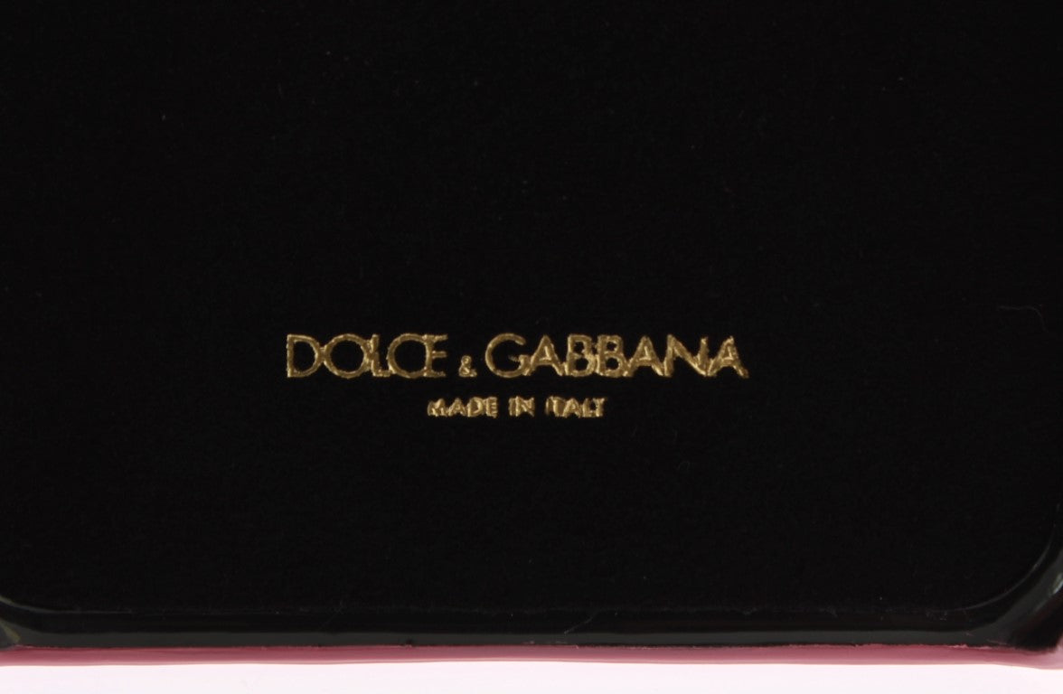 Coque de téléphone en cuir rose motif cœur Dolce & Gabbana