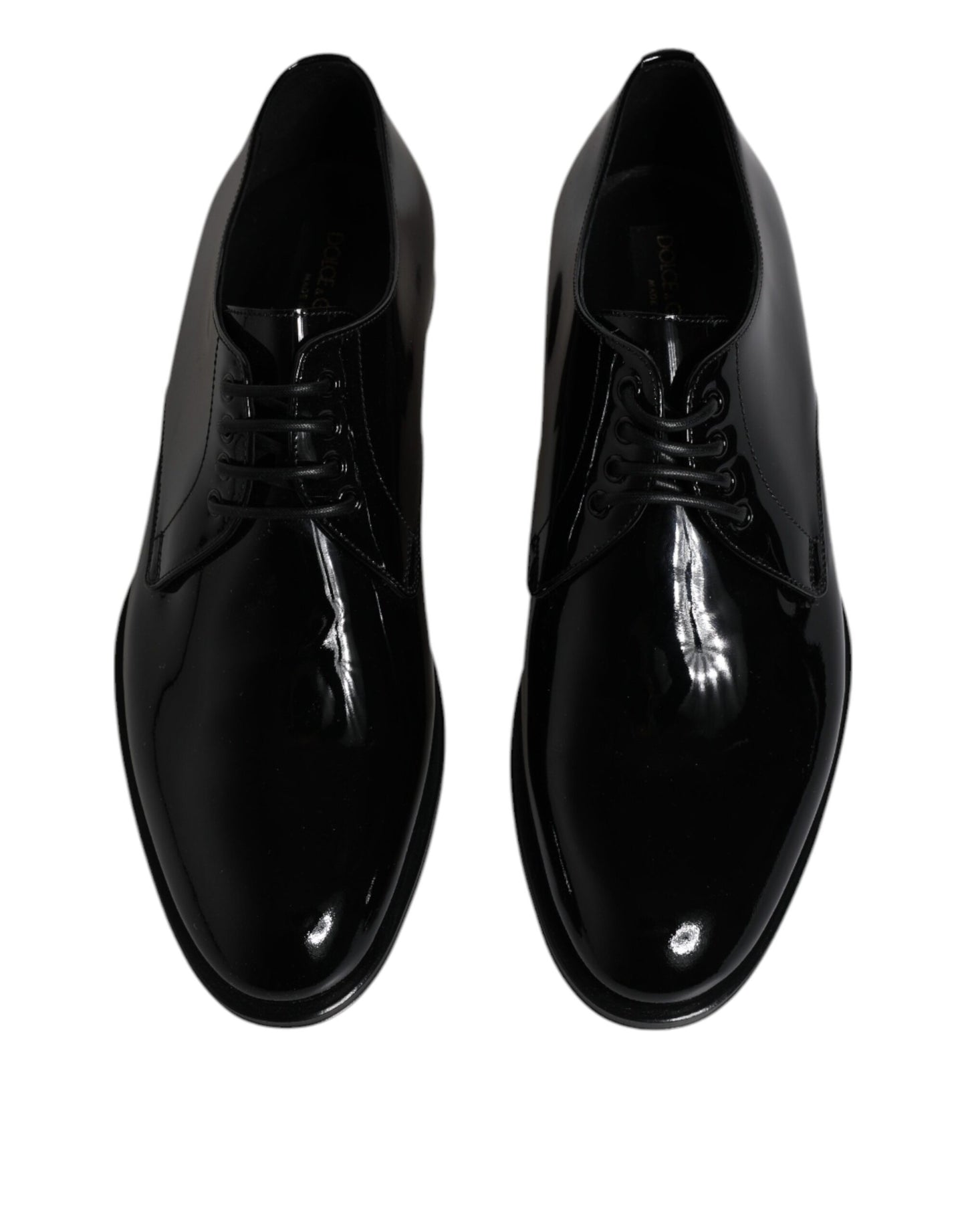 Chaussures habillées derby en cuir verni noir Dolce & Gabbana