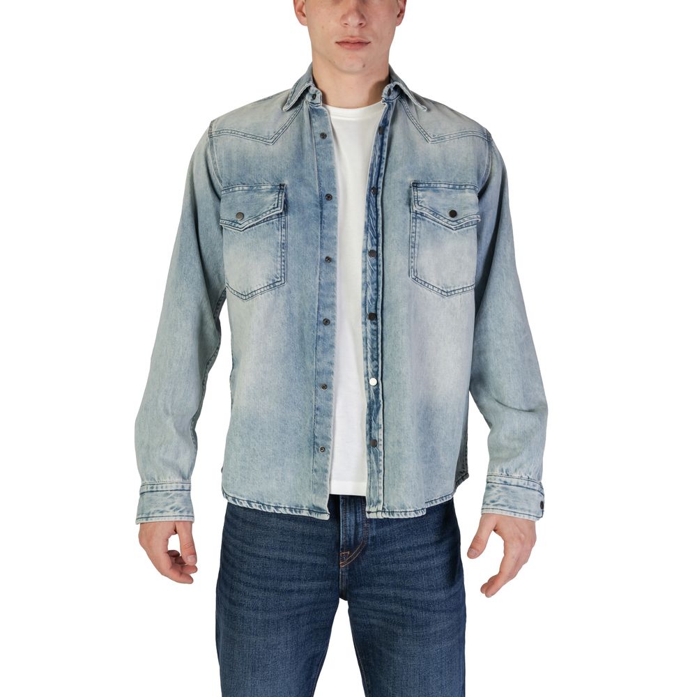 Chemise en coton bleu clair Hugo Boss