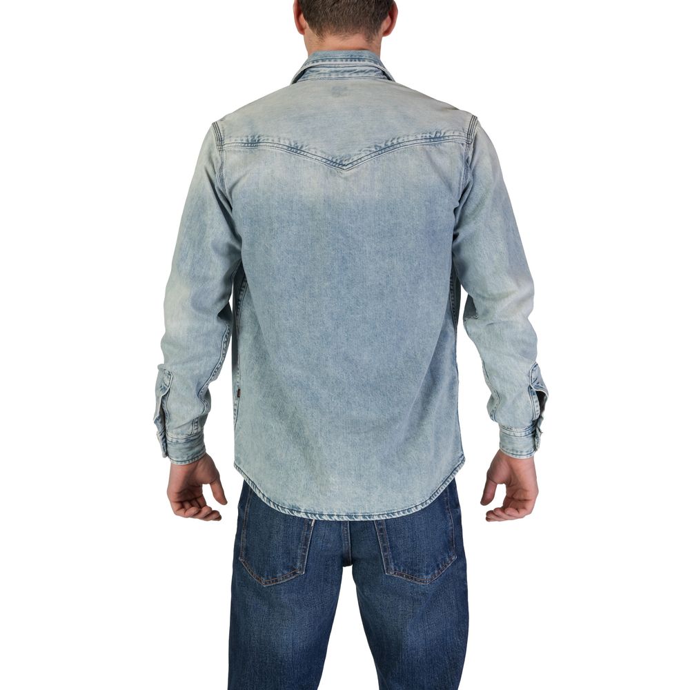 Chemise en coton bleu clair Hugo Boss
