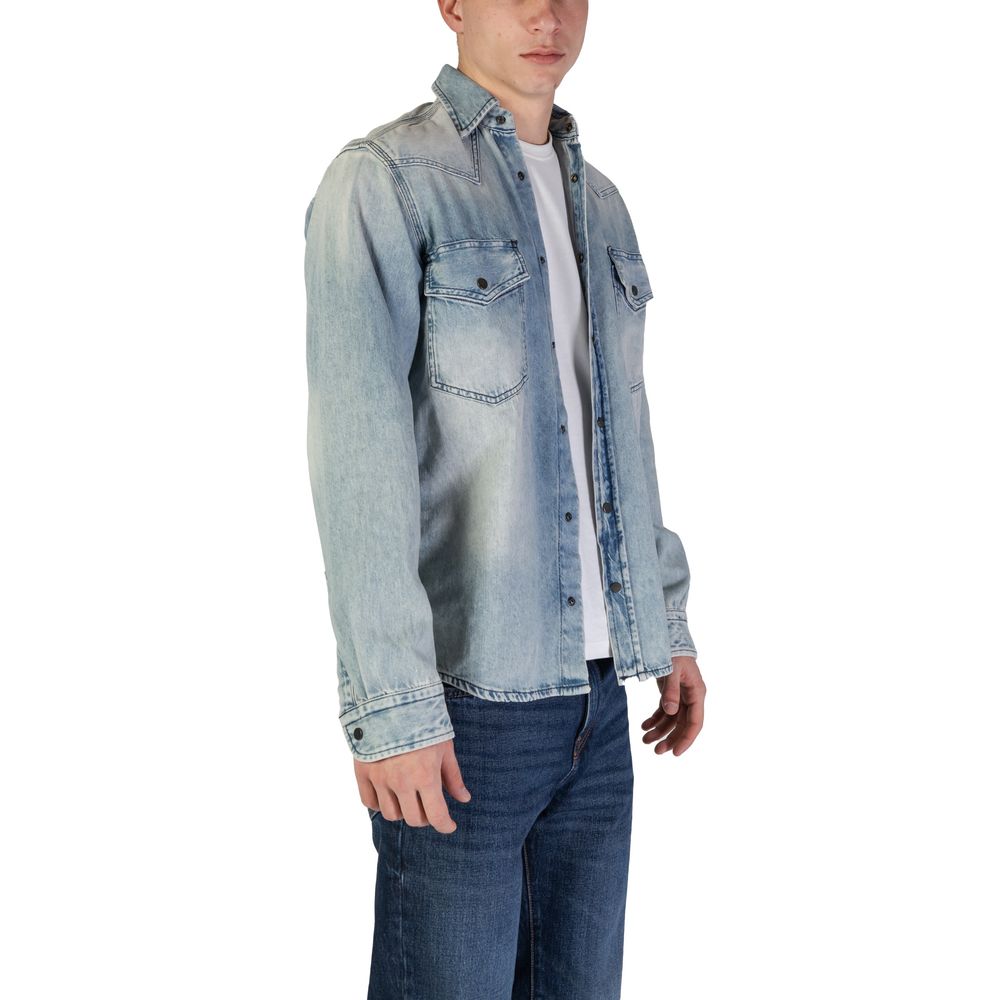 Chemise en coton bleu clair Hugo Boss