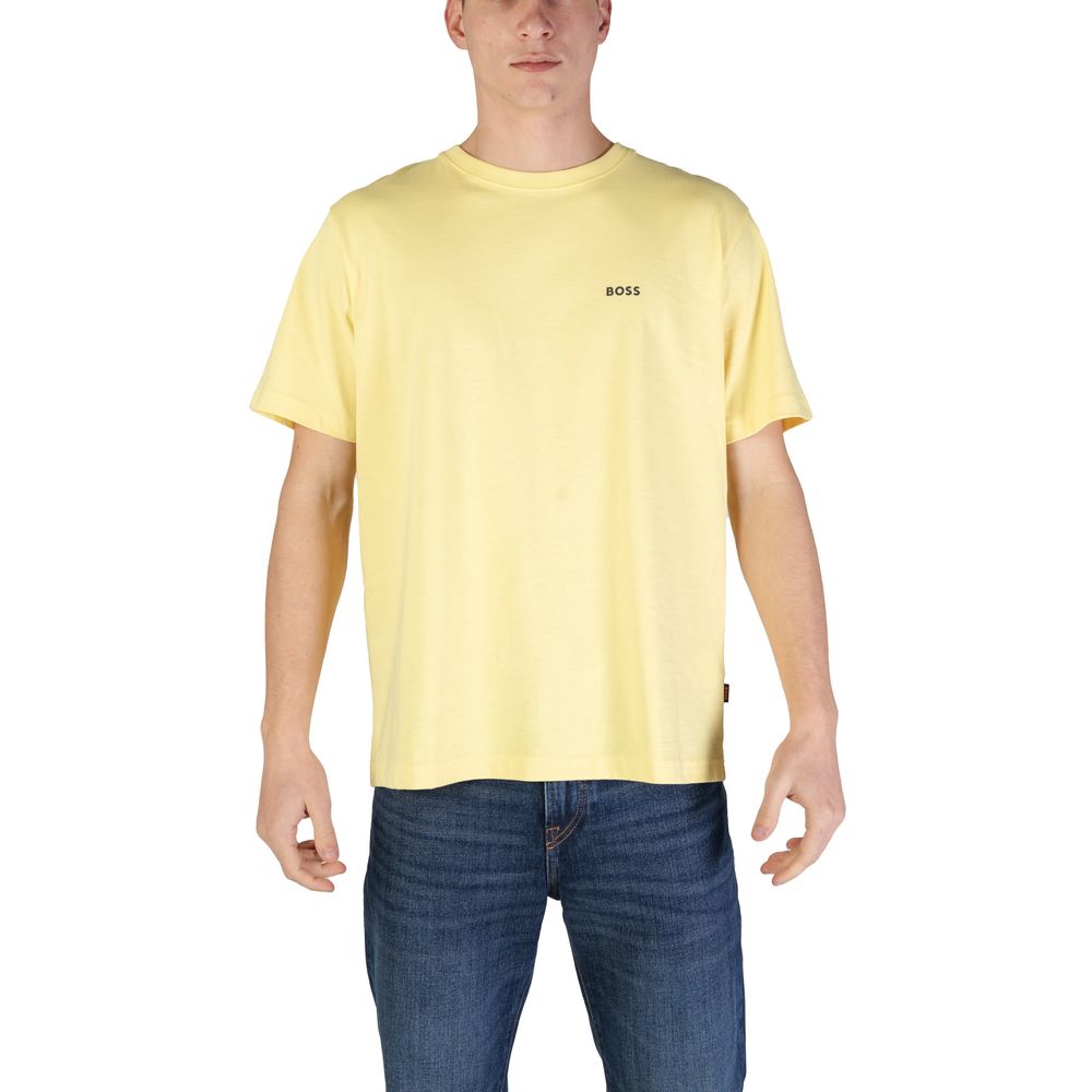 T-shirt en coton jaune Hugo Boss