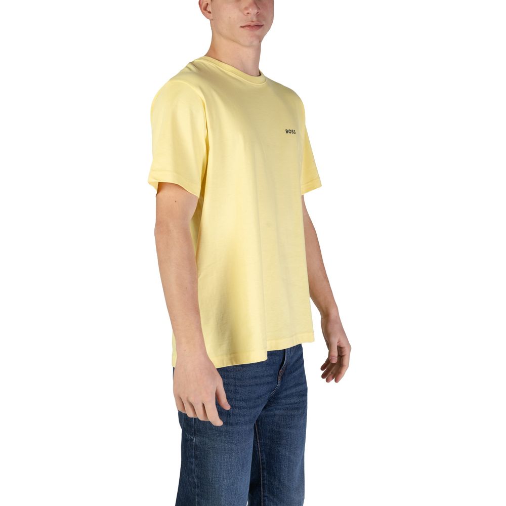 T-shirt en coton jaune Hugo Boss