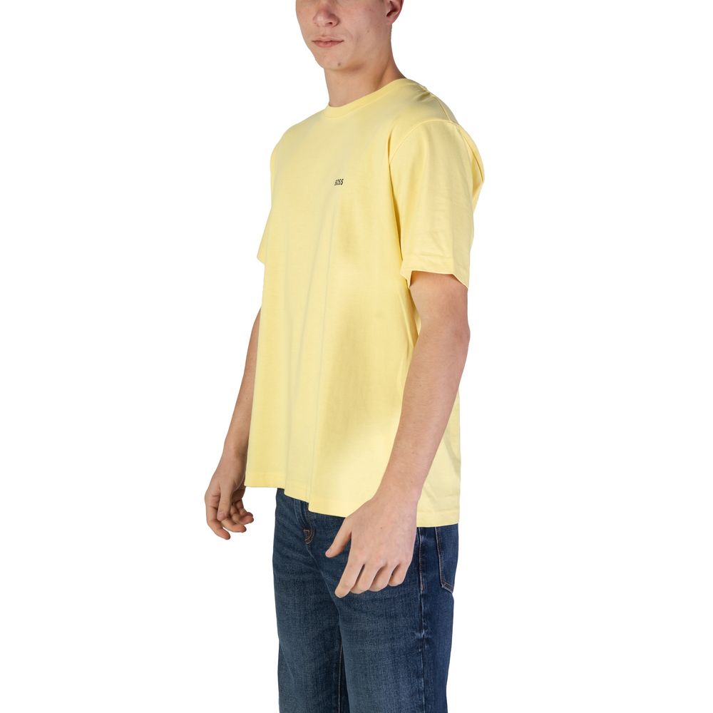 T-shirt en coton jaune Hugo Boss