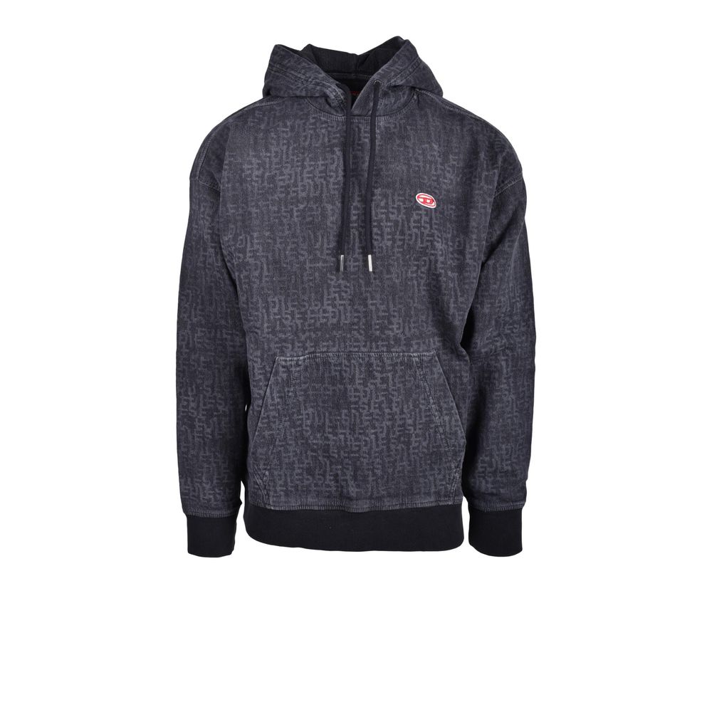 Sweat à capuche en coton gris Diesel